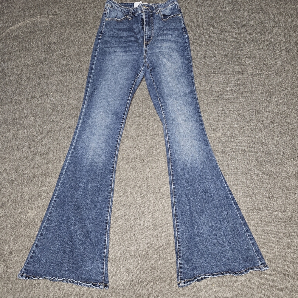 Refuge Austin High Rise Flare Jeans Blue Denim Size 3